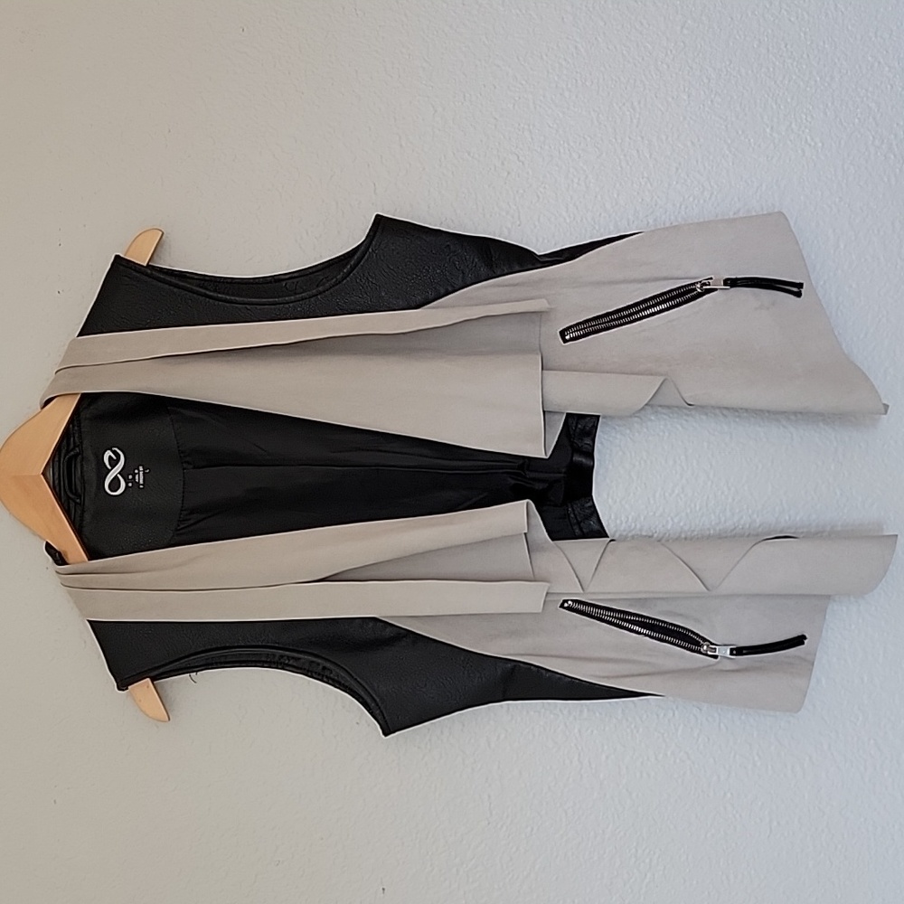 Faux Leather Drapey Vest